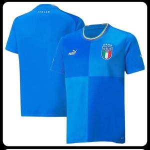 Italy National Team Puma Youth (SMALL)2022/23 Home Replica Blank Jersey - Blue